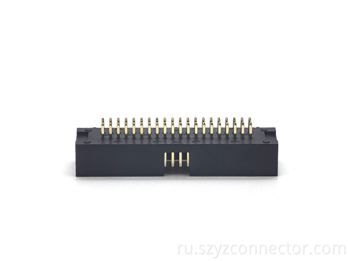 1.27*2.54mm Pitch Box Header Connector 40P Tray Middle Notch Straight 5.6mm Brass Contact Material Nylon Housing for PCB